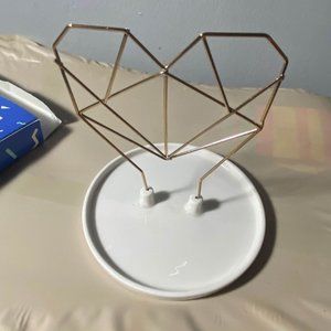 Imm “Coxet” Heart Wire Ceramic Jewelry Stand New R